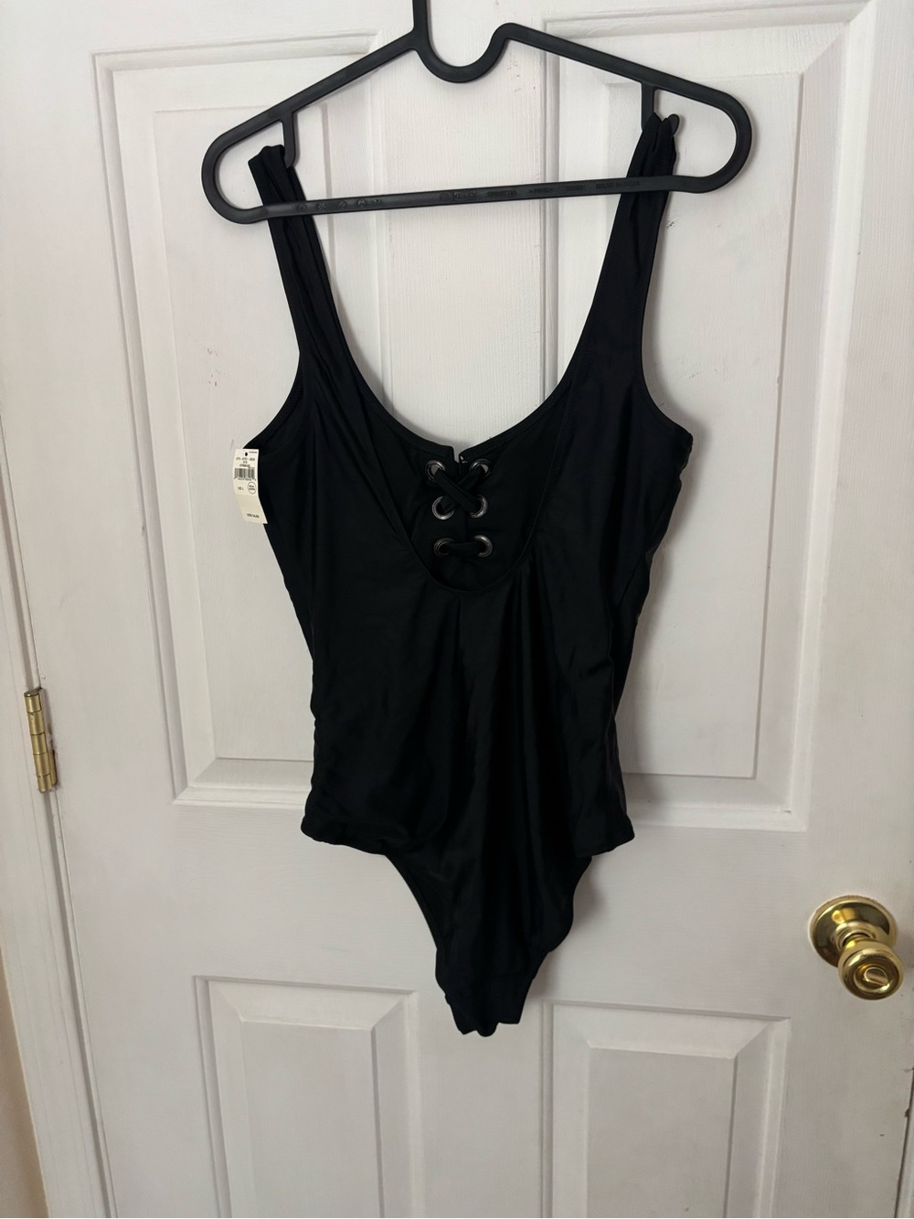 aerie Black One-Piece Swimsuit with Subtle Branding